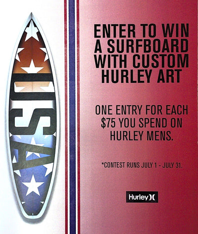 Win a surfboard with custom Hurley art!