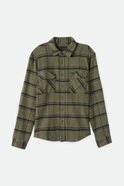 Bowery Stretch Water Resistant L/S Flannel - Olive Surplus/Black/White