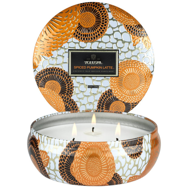 VOLUSPA SPICED PUMPKIN LATTE 3 WICK CANDLE 72221