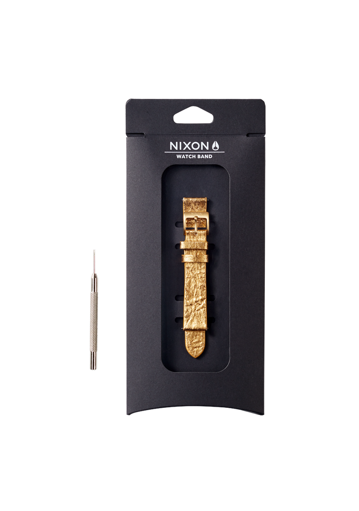 16mm Pineapple Leather Band - Gold Foil