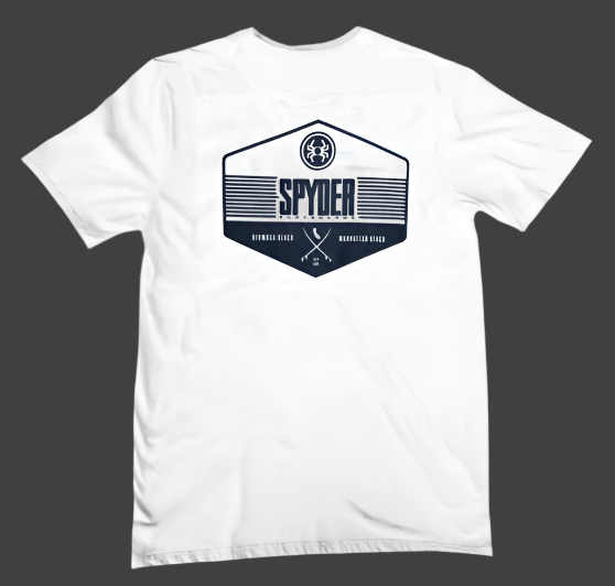 JARVIS DESIGNS, SPYDER SURFBOARDS SHOP HEX TEE <p>MTJJARSHPHEXTEE</p>, [description] - Spyder Surf