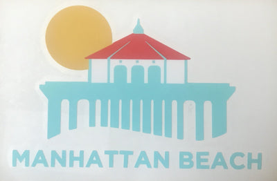 Manhattan Beach Pier and Sun Sticker