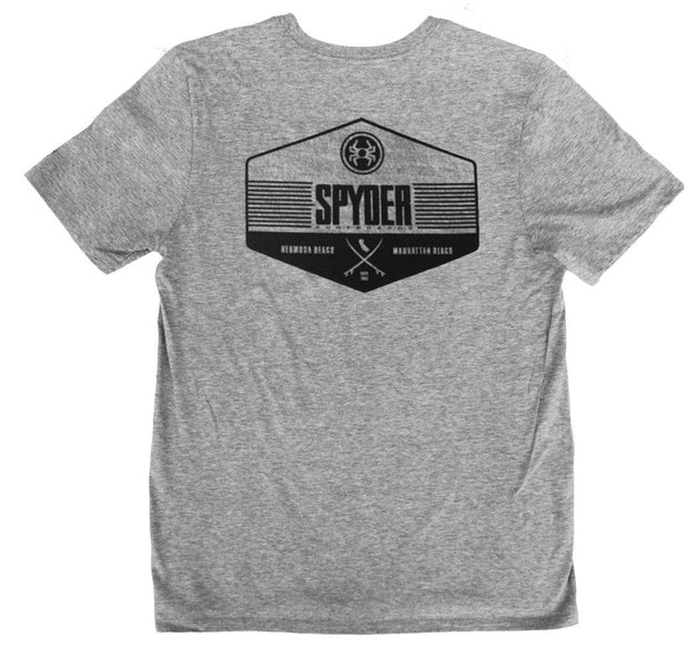 JARVIS DESIGNS, SPYDER SURFBOARDS SHOP HEX TEE <p>MTJJARSHPHEXTEE</p>, [description] - Spyder Surf