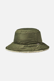 Petra Reversible Bucket Hat - Military Olive/Dove Sherpa