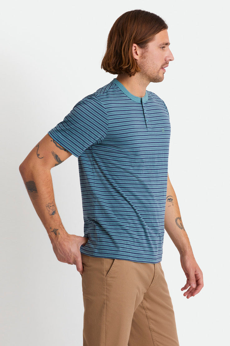 Hilt S/S Henley Knit - Ocean/Washed Navy