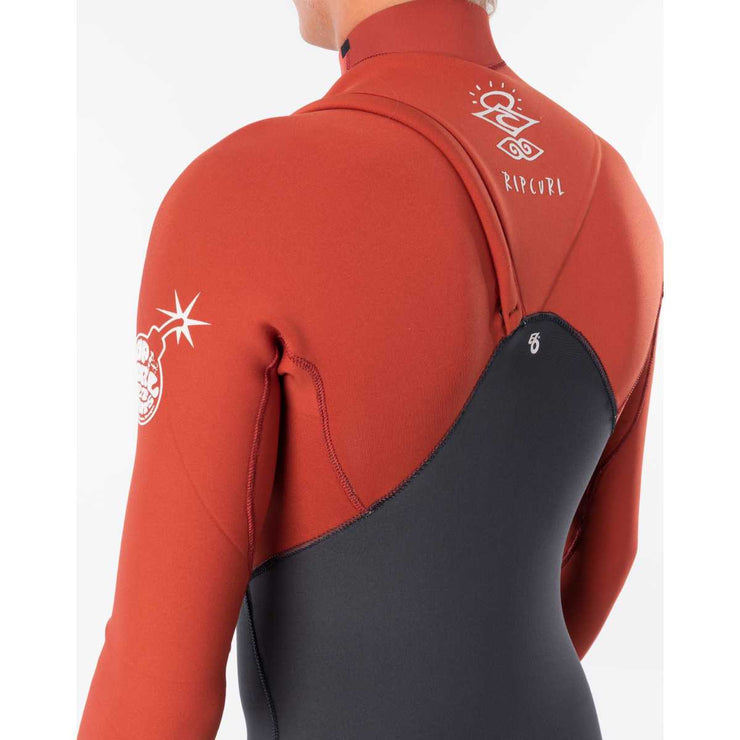 E-Bomb Long Sleeve Zip Free Springsuit Wetsuit in Terracotta