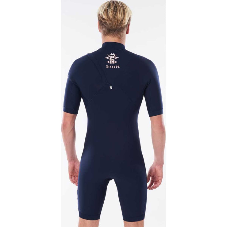 E-Bomb 2/2 Zip Free Short Sleeve Spring Suit in Navy/Red