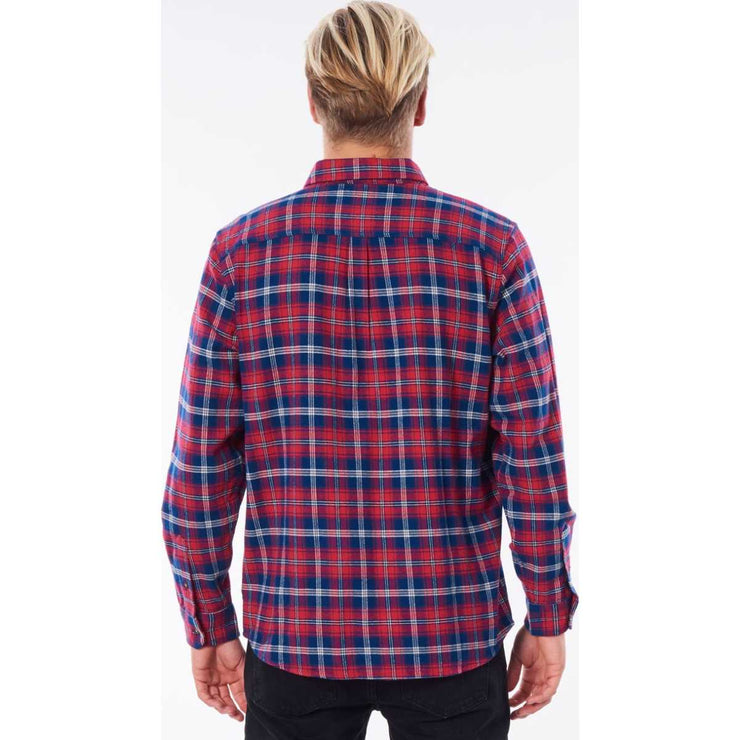 Saltwater Check Long Sleeve Shirt in Washed Red