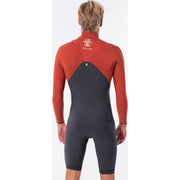 E-Bomb Long Sleeve Zip Free Springsuit Wetsuit in Terracotta