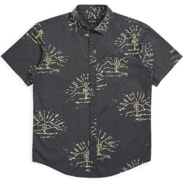 Charter Print S/S Woven - Washed Black