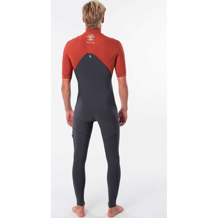 E-Bomb 2/2mm Zip Free Short Sleeve Wetsuit Steamer in Terracotta