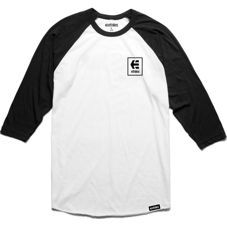 STACK BOX RAGLAN TEE BLK/WHI