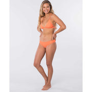 Classic Surf Eco Cheeky Coverage Bikini Bottom in Bright Orange