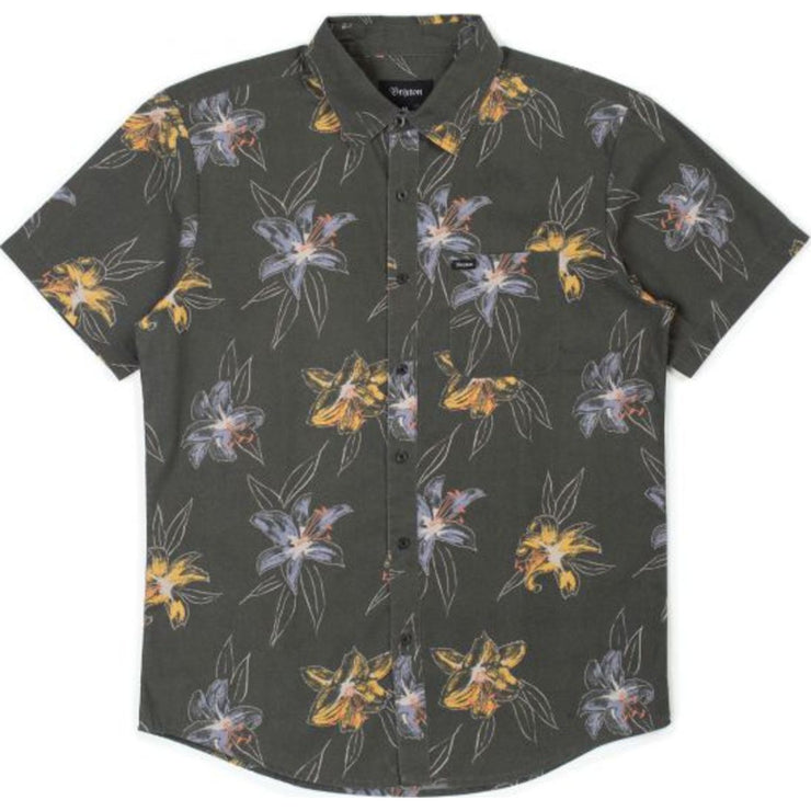 Charter Print S/S Woven - Washed Black/Honey